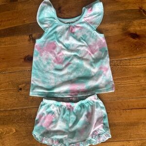 Carter’s Girls Tie-Dye Summer shorts Pajama Set 5T